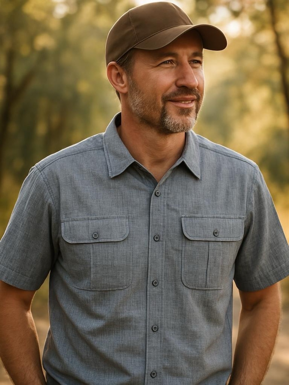 Magellan Outdoors Men's Grey Short-Sleeve Button-Up Shirt Aransas Pass Size 1X